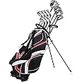 18 Piece Men's Complete Golf Club Package Set with Titanium Driver, #3 & #5 Fairway Woods, #4 Hybrid, 5-SW Irons, Putter, Stand Bag, 4 H/C's