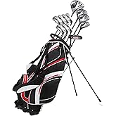 Precise S7 Men’s 18-Piece Golf Set – Titanium Driver, Woods, Hybrid, 5-SW Irons, Putter, Stand Bag, 4 Headcovers and Cover – RH