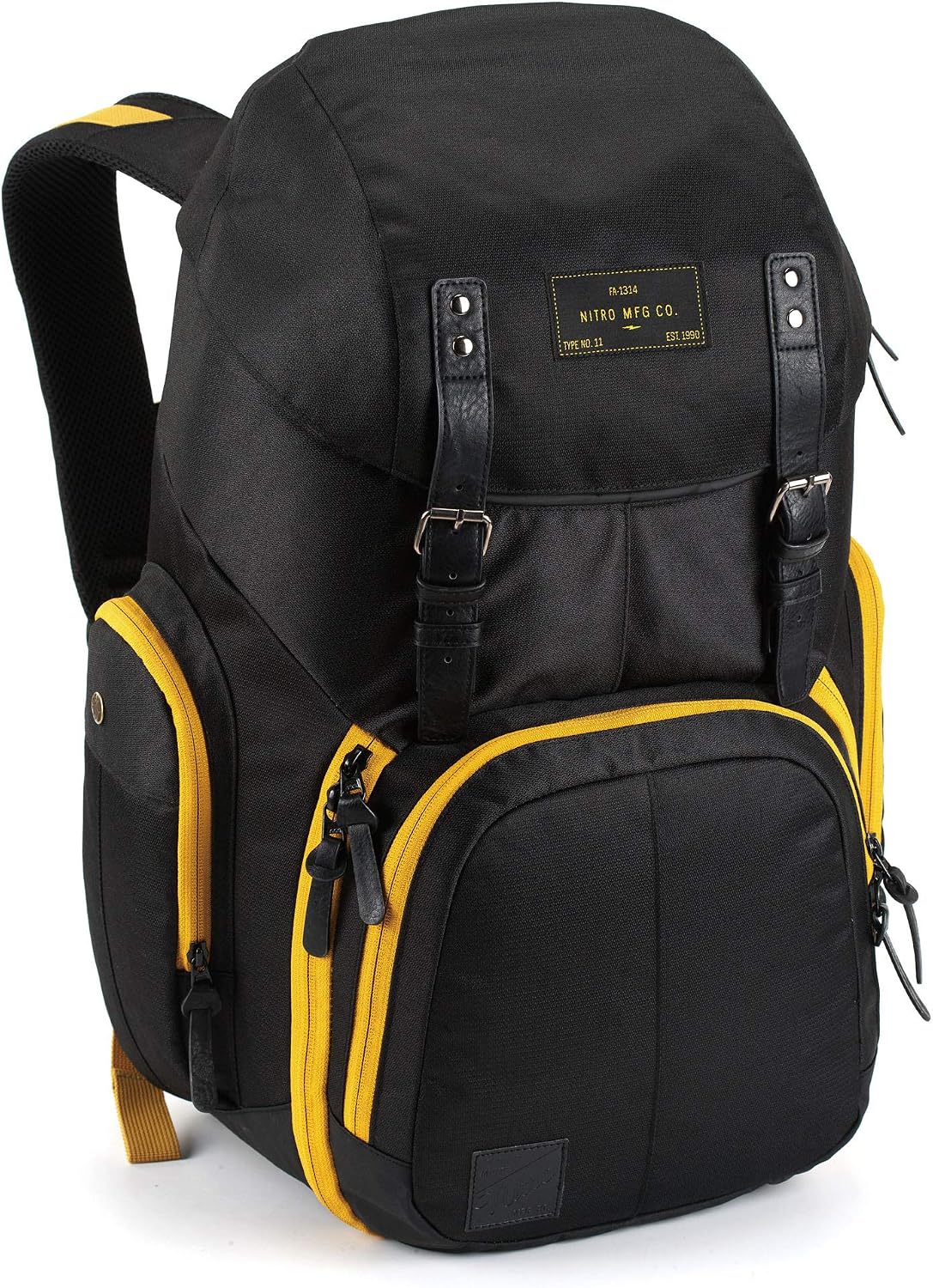 Weekender Alltagsrucksack mit gepolstertem Laptopfach, Schulrucksack, Wanderrucksack inkl. Nassfach, 42 L, Golden Black - Image 4