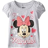 Freeze Little Girls' Minnie Heart Toddler Girl Short Sleeve Tee, Heather Grey, 3T