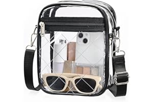 BS-VOG Clear Crossbody Bag Stadium Approved, Clear Purses for Women, Small Stadium Bag for Events Concerts Sports Fans
