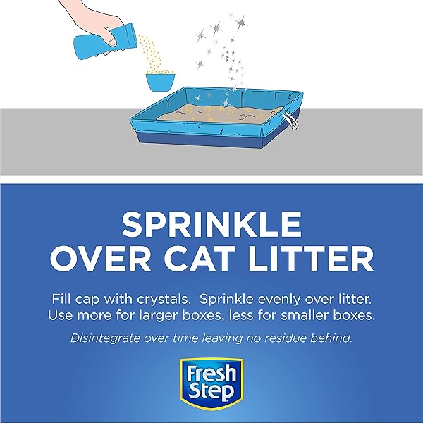 FRESH STEP CAT LITTER CRYSTALS DEODORIZER, NON TOXIC ODOR NEUTRALIZING CRYSTALS FOR LITTER BOXES THAT HELP CONTROL SMELLS AND KEEP HOME AREAS FRESH, SUMMER BREEZE SCENT, 70 OUNCE