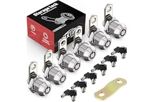 MKING RV Storage Locks,Tubular Cam Lock,Rv Locks for Storage Door,Cam Locks Keyed Alike,6 Pack RV Compartment Locks with 5/8" Cylinder-Chrome Finish