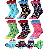 Glitopper 6 Pairs Funny Runner Socks for Women Novelty Running Socks Valentine's Day Running Gifts for Spring Marathon Lover