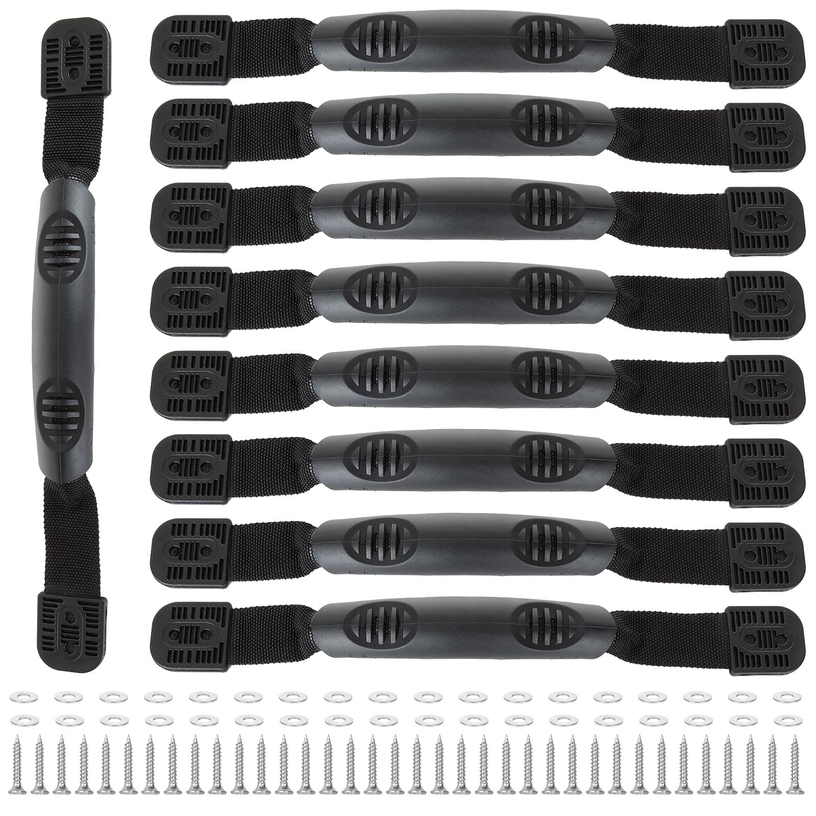 Photo 1 of 8 PCS Kayak Handles Replacement Kayak Carry Handles with Hardware Black Canoe Boat Side Mount Carry Handles with Screws, Canoe Accessories for Ocean Lifetime Pelican Kayaks Boat Suitcase Luggage