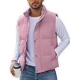 Flygo Mens Puffer Vest Winter Padded Vests Lightweight Stand Collar Sleeveless Quilted Jackets Outerwear