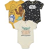 STAR WARS C-3PO Chewbacca R2-D2 Baby 3 Pack Bodysuits Newborn to Infant