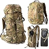 MT Military Army Large Rucksack with Detacheable Assault Backpack Hydration Pack Shoulder Straps and Waist Belt Metal Frame | Detacheable, Hydration Pack, Shoulder Straps, Waist Belt, Metal Frame