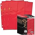 BCW Double-Sided 9-Pocket Pages Holder - 10 Red Pages | Trading Card Binder Sheets | Secure Side Loading | Ideal Card Storage and Display Solution