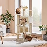 Yaheetech 138.5cm Cat Tree with Condos Sisal Posts Beige view 2