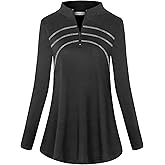 MOQIVGI Womens Long Sleeve Workout Tops Casual Sports Gym Yoga Running Half Zip Pullover