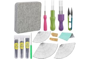 SOCNITC 99 Pcs Needles Felting Tools Needles Wool Felting Soft Needle Felting Pad with 3 Sizes Felting Needles for Needle Felting Craft DIY