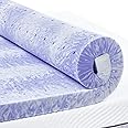 PERLECARE 2 Inch Memory Foam Mattress Topper Twin, Cooling Gel Infused Mattress Pad, Ventilated Bed Topper for Pressure Relief Back Pain, CertiPUR-US Certified, Purple
