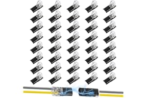 FDCLIXUVOL 40 Pcs Low Voltage Wire Connector, Quick Solderless Wire Splice Connector, 2 Wire Plug-in Connectors Led Light Strip Connectors Quick Disconnect and Connect, 2 Pin