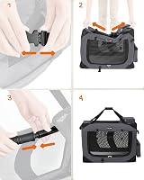Feandrea Foldable Pet Carrier Bag Large Soft Sided Travel Crate Grey view 6