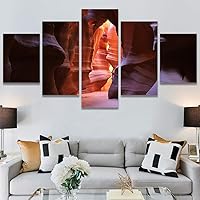 SIGNWIN 5 Panel Canvas Wall Art Modern Art Landscape Modern Multicolor Photography Relax/Calm Rocky for Home Decorations Ready to Hang - 60