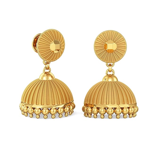 Buy Joyalukkas 22k Yellow Gold Jhumki Earrings for Women at Amazon.in