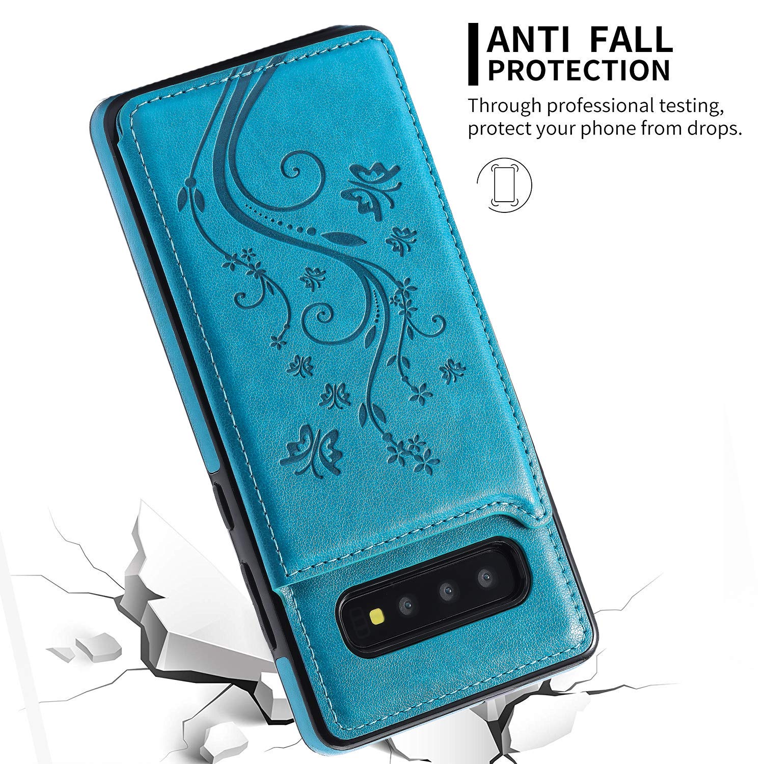 Bogumil Galaxy S10e Wallet Case, PU Leather Samsung S10e Case with Credit Card Holders Double Magnetic Buttons Flip Shockproof Protective Cover Compatible Samsung Galaxy S10e (Blue)
