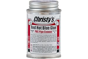 Christy's Red Hot Blue Glue PVC Cement - Medium Body, Very Fast Set, Low-VOC, 1/4 Pint (4 fl oz)