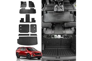 Rongtaod Floor Mats Compatible with 2018-2023 Chevrolet Traverse (Fit 2024 Traverse Limited) 7 Seats Cargo Liner Back Seat Cover 2023 Chevy Traverse Accessories (Trunk Mat+Backrest Mats+Floor Mats)