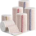 6 Pack Premium Elastic Bandage Wrap, Compression Wrap Bandage for Legs, Self-Closing Elastic Bandage Wrap - Hook & Loop Fasteners at Both Ends - Latex Free - Washable & Reusable (2x2", 2x3", 2x4")