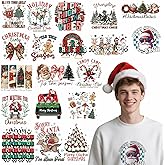 Crervio Iron On Transfers for Fabric- Heat Transfers Stickers Iron On Decals for DIY T-Shirts Hoodies Pajamas Pillow Canvas Bag (Christmas D 20+1 PCS)
