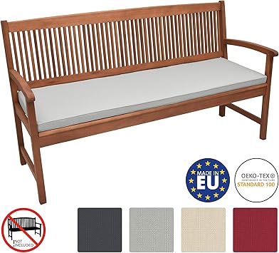 Beautissu Bankauflage Base Bk Ca 150x48x5 Cm Bequeme Polster Fur Garten Bank Mit Abnehmbarem Bezug In Hellgrau In Div Farben Wahlbar Amazon De Kuche Haushalt