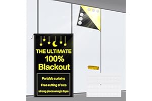 AJAZZ Portable Blackout Shades 100% Blackout Curtains for Bedroom Small Window Curtains No Light Kitchen Windows Insulated for Nursery for Baby Travel Curtain,White,56" W x 160" L,1 Panel