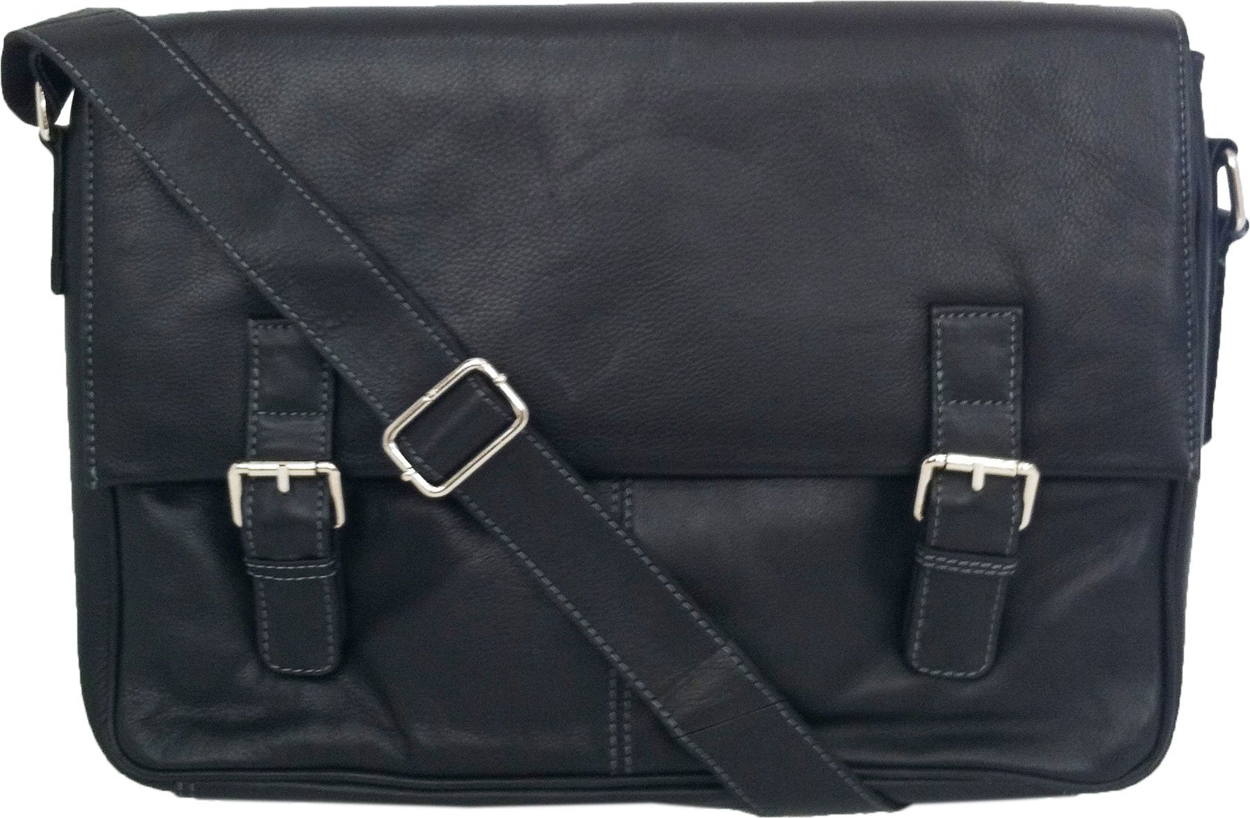 Unicorn Real Leather Black up to 16.4" Laptop Bag Messenger #4L