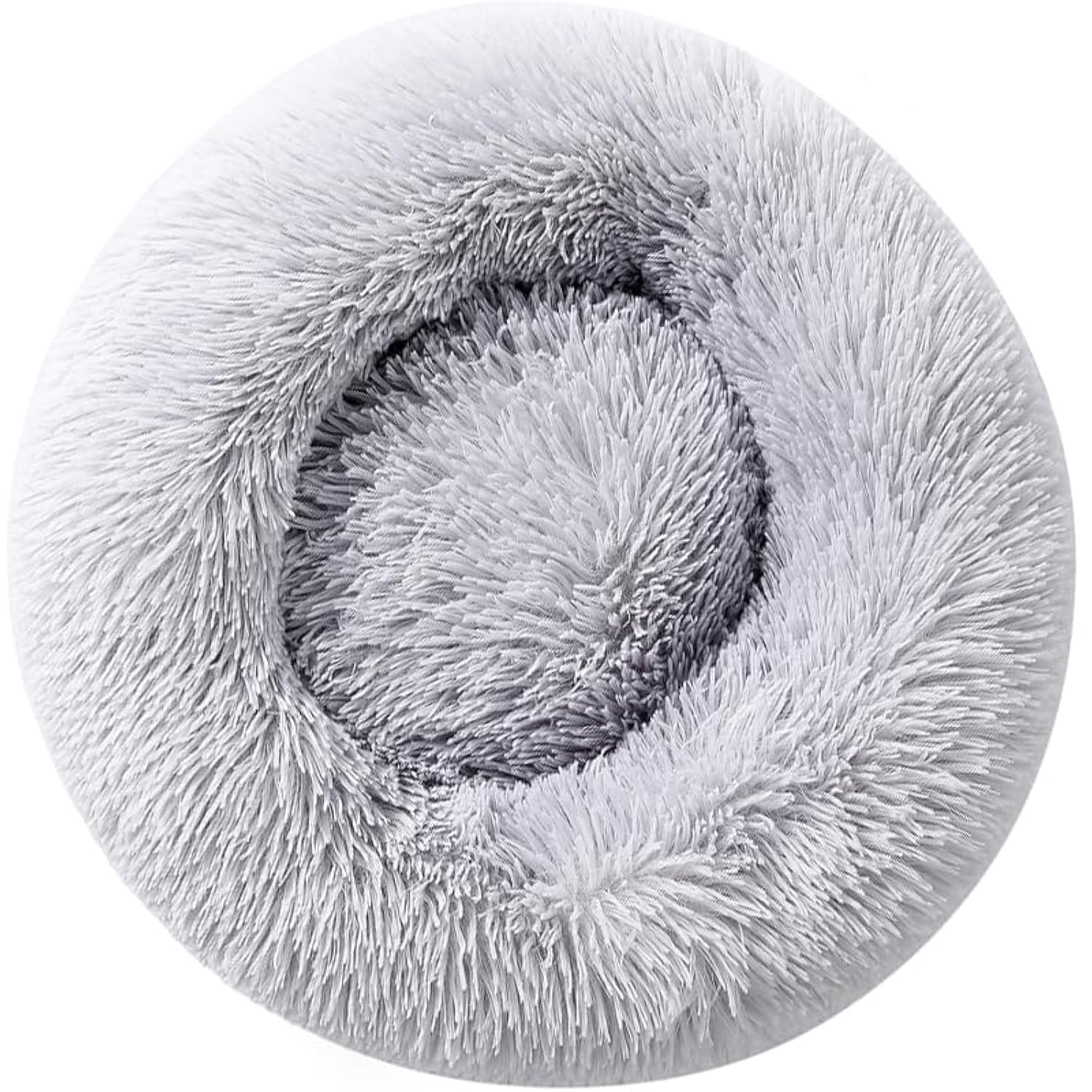Zhoothyomiru Cat Bed Plush Donut Pet Bed Round Warm Cuddler Kennel Soft Puppy Sofa Nest Warm Soft Plush Comfortable ((Light Gray S/37CM) for 2.5KG Pet