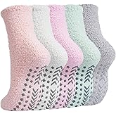 Juedverty Non Slip Socks for Women Gifts,Winter Warm Fuzzy Slippers With Grips Cozy Fluffy Hospital Sleep Sock