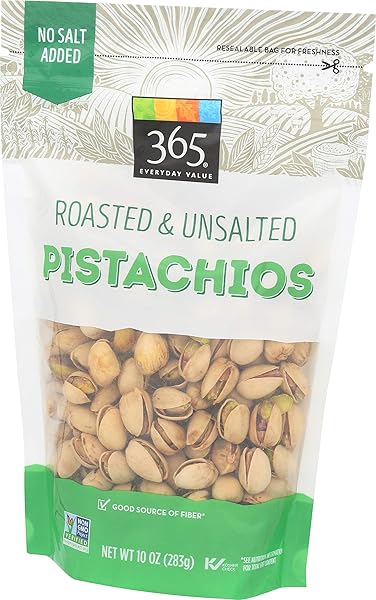 365 BY WHOLE FOODS MARKET, ROASTED & UNSALTED PISTACHIOS, 10 OUNCE