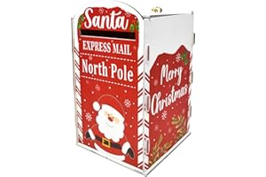 Gift Boutique Christmas Mailbox Letters to Santa Mail Box Xmas Decorations Gift Wish List to North Pole Wooden Delivery Postbox for Indoor Outdoor Home Classroom Porch Decor Easy Assembly Required