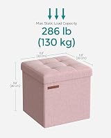 SONGMICS Storage Ottoman 30x30x30 cm Jelly Pink LSF028R51 view 2