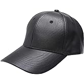 Sportmusies Adjustable Unisex Baseball Cap, PU Leather Classic Baseball Cap for Fall Winter Sun Protection Sport Hat