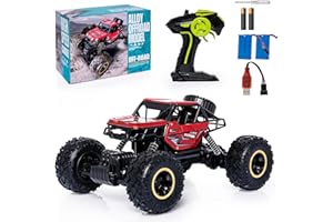 chxingfeng Red RC Trucks Remote Control Car 1:14 Off Road Monster Truck,Metal Shell Crawler,2.4Ghz 20km/h High Speed All Terrain Hobby Truck