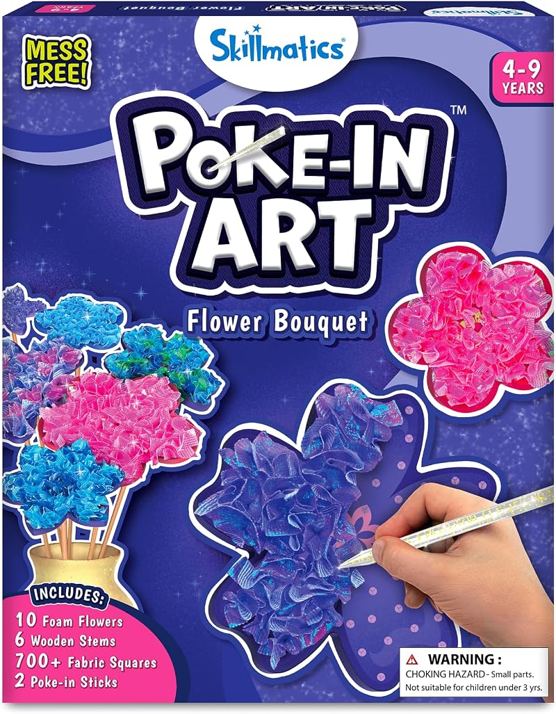 Skillmatics Poke-in Art Flower Bouquet Mess-Free Craft Kit