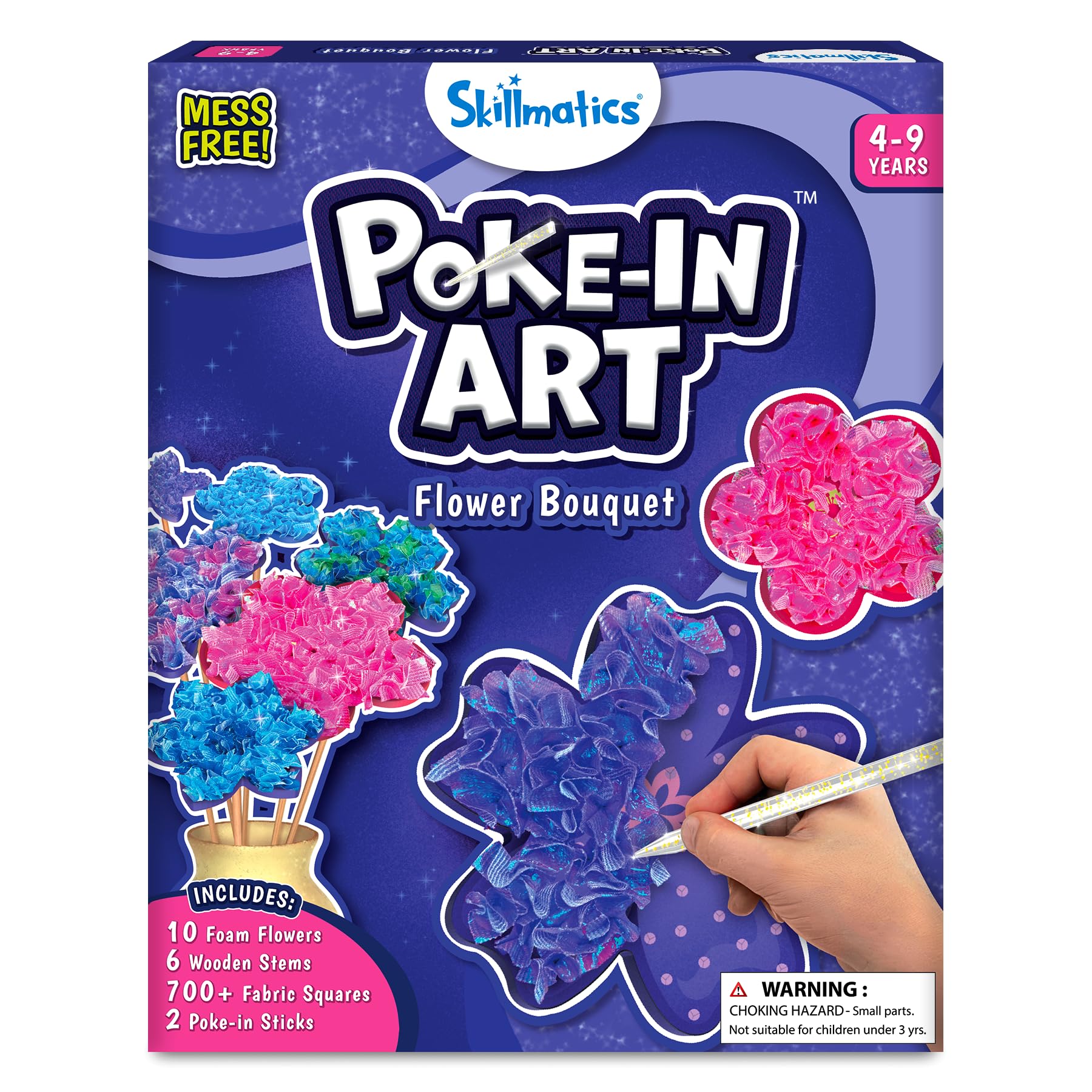 Skillmatics Poke-in Art - Flower Bouquet, Mess-Free Fun for Kids, DIY Sewing Craft Kits, Creative Activity, Gifts for Girls & Boys Ages 4, 5, 6, 7, 8, 9