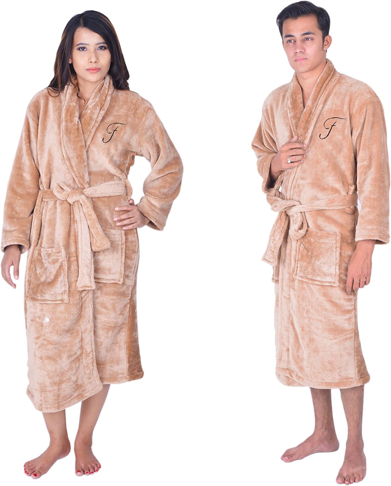 KuPu Initial Letter Bathrobe for Men/Women