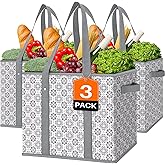 WISELIFE Reusable Grocery Bags [3 Pack],Large Grocery Tote Bag Water Resistant Shopping Bags Foldable Grocery Bag for Clothes,Shoes and Picnic