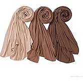 NOOR Premium Jersey Hijab Set - 3-Pack Soft & Breathable Head Scarf Wrap for Women in Gift-Ready Box