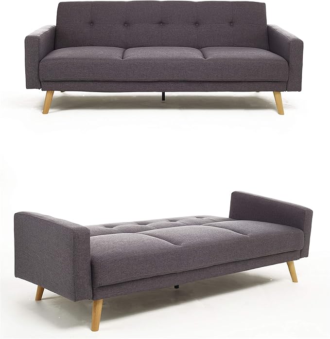 Bravich Modern 3 Seater Sofa Bed Fabric Couch Settee Click Clack Sofa