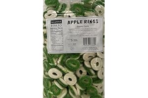 Kervan Candy Apple Rings Bulk Gummy Candy - 5 Pound Bag - Fruity & Sweet Gift Snacks for Kids - Party Size