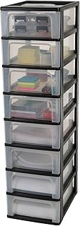 Iris Organizer Chest OCH-2008 Schubladencontainer-/ schrank, Kunststoff, schwarz / transparent, 35,5 x 26 x 96,5 cm