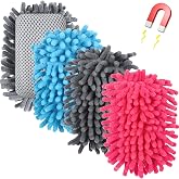 Epakh 4 Pcs Magnetic Dry Erase Eraser Shag,Gray, Blue, Magenta | Microfiber Whiteboard Erasers, Washable Shag for Boards, Soft Classroom Office Cleaning, Magnetic Backing Storage