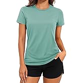 TACVASEN Women's Short Sleeve Workout Shirts UPF 50+ Sun Protection Quick Dry Athletic Tops for Running Gym Tee