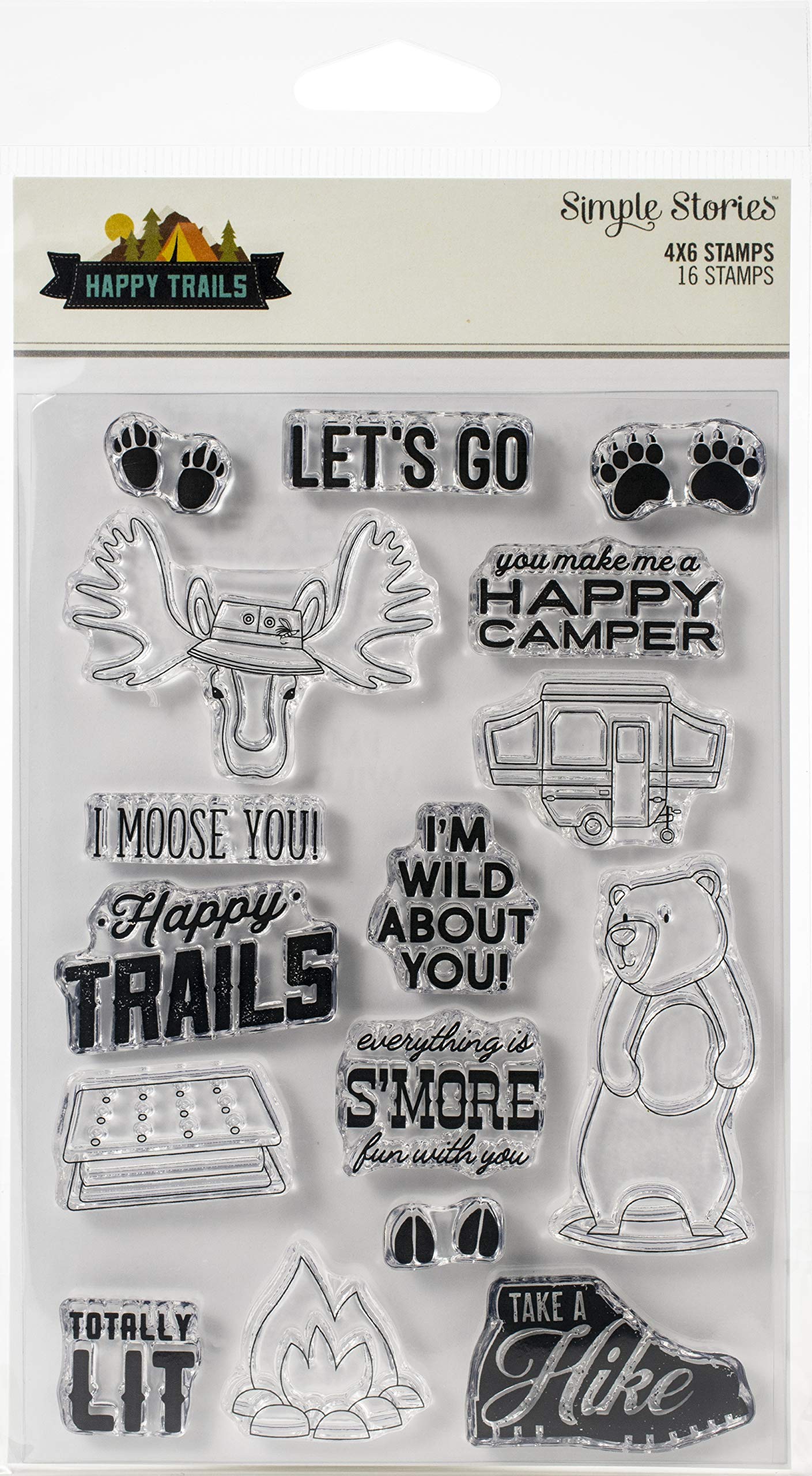 SIMPLE STORIES Happy Trails Stamps Let's GO, One Size