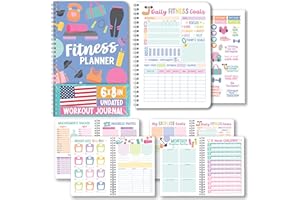 HADLEY DESIGNS Fitness Journal for Women, Workout Journal for Women, Food and Fitness Journals, Undated Workout Log Book Planner, Exercise and Gym Journals, Exercise Planner Weight Loss Tracker
