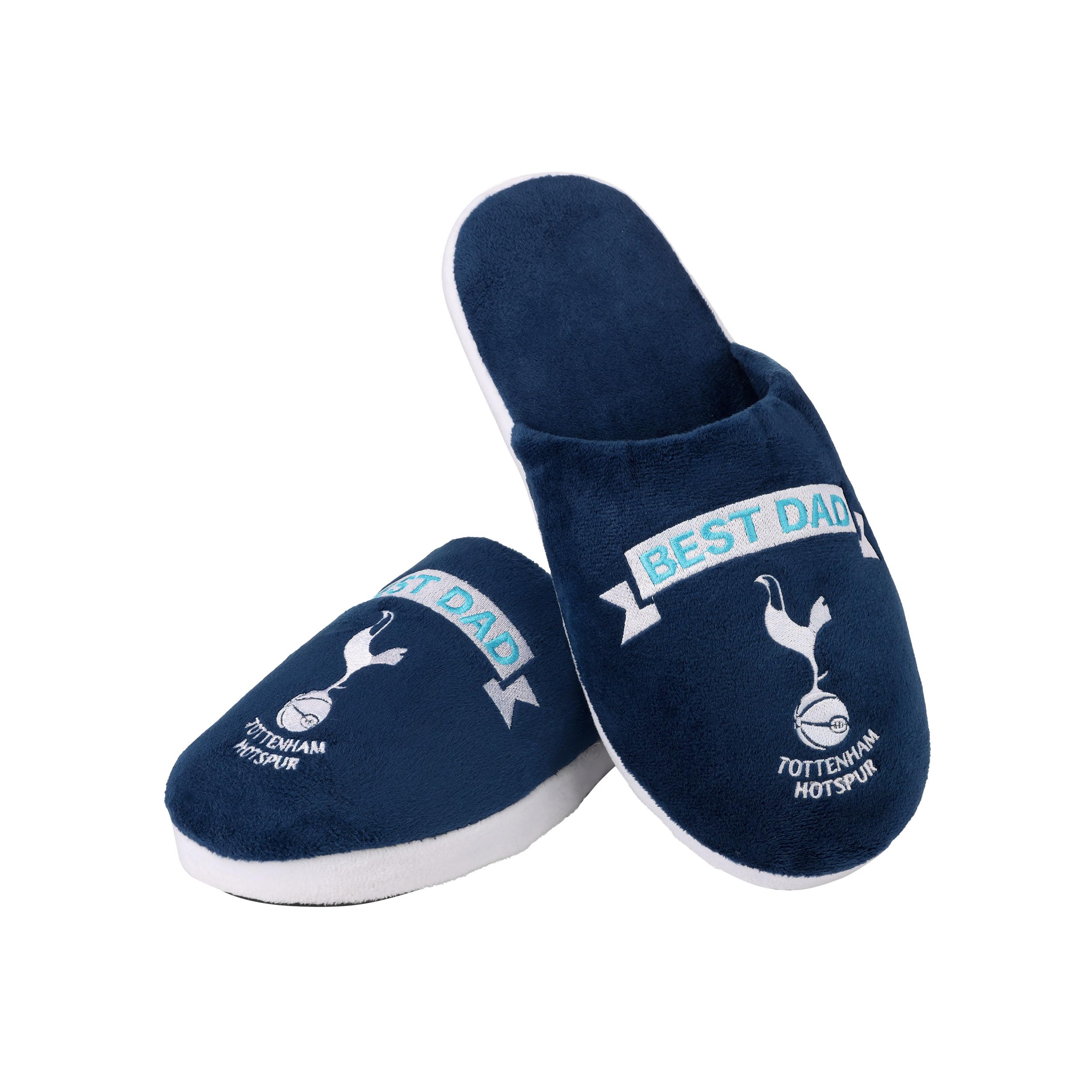 FOCO Officially Licensed Tottenham Hotspur FC Best Dad Football Slippers Small Size 6-7