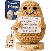 Gift for Principals - Tiny Potato with 30 Swappable Appreciation Signs - Funny Principal Gifts for Women Men for Birthday, School End of Year Appreciation, Thank You, New Job, Promotion, Retirement
